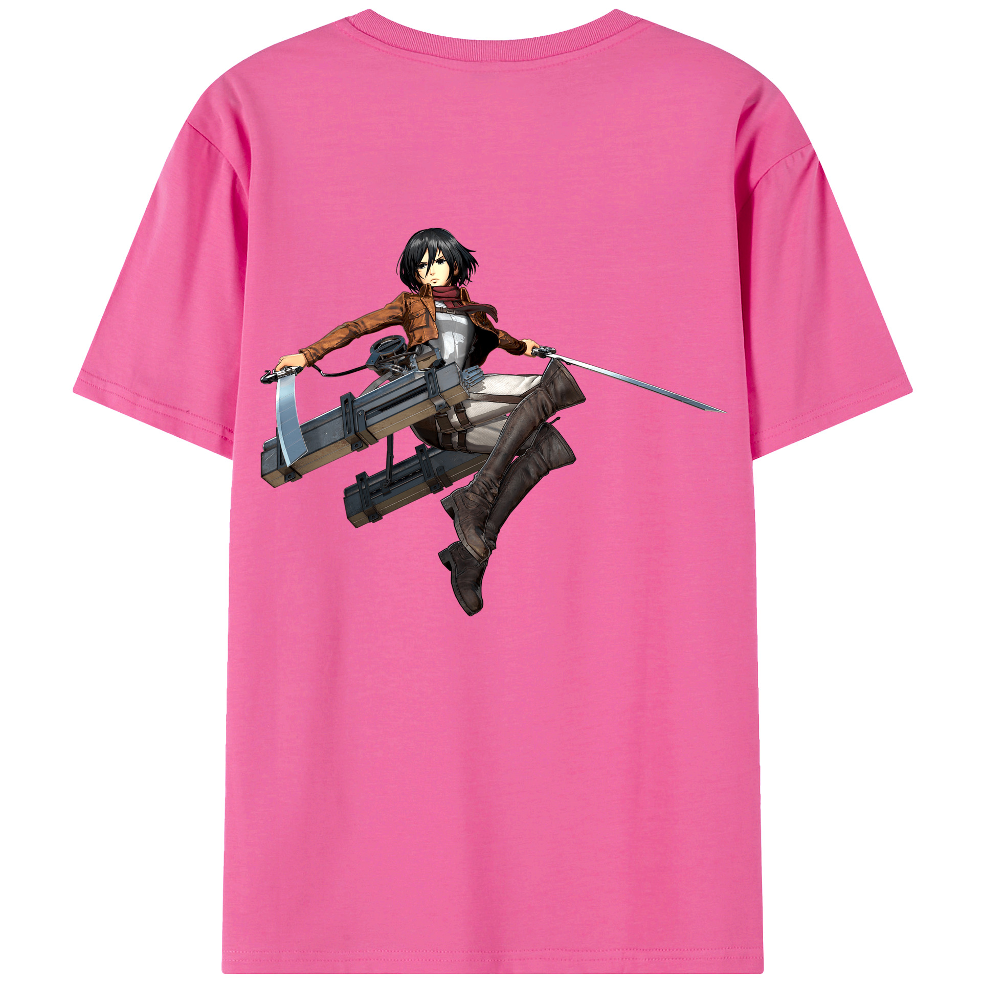 （画像用） 進撃の巨人 ミカサ·アッカーマン Attack on Titan Mikasa Ackerman レディース半袖Tシャツ(バックプリント)